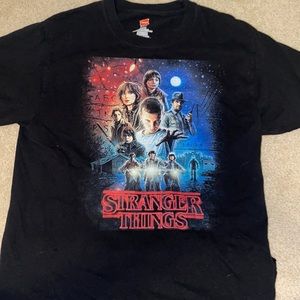 black stranger things t shirt